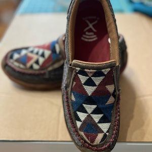 Twisted X Driving Moccasin Slip-On Dusty Graphic Canvas Shoe Loafer 8.5M